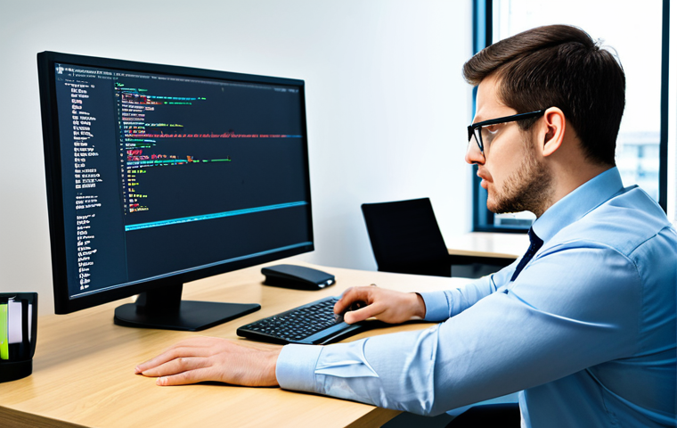 빅데이터 기술자의 워라밸 유지 방법 - Time-Boxing in a Modern Office**
"A software engineer in a brightly lit, modern office, fully cloth...