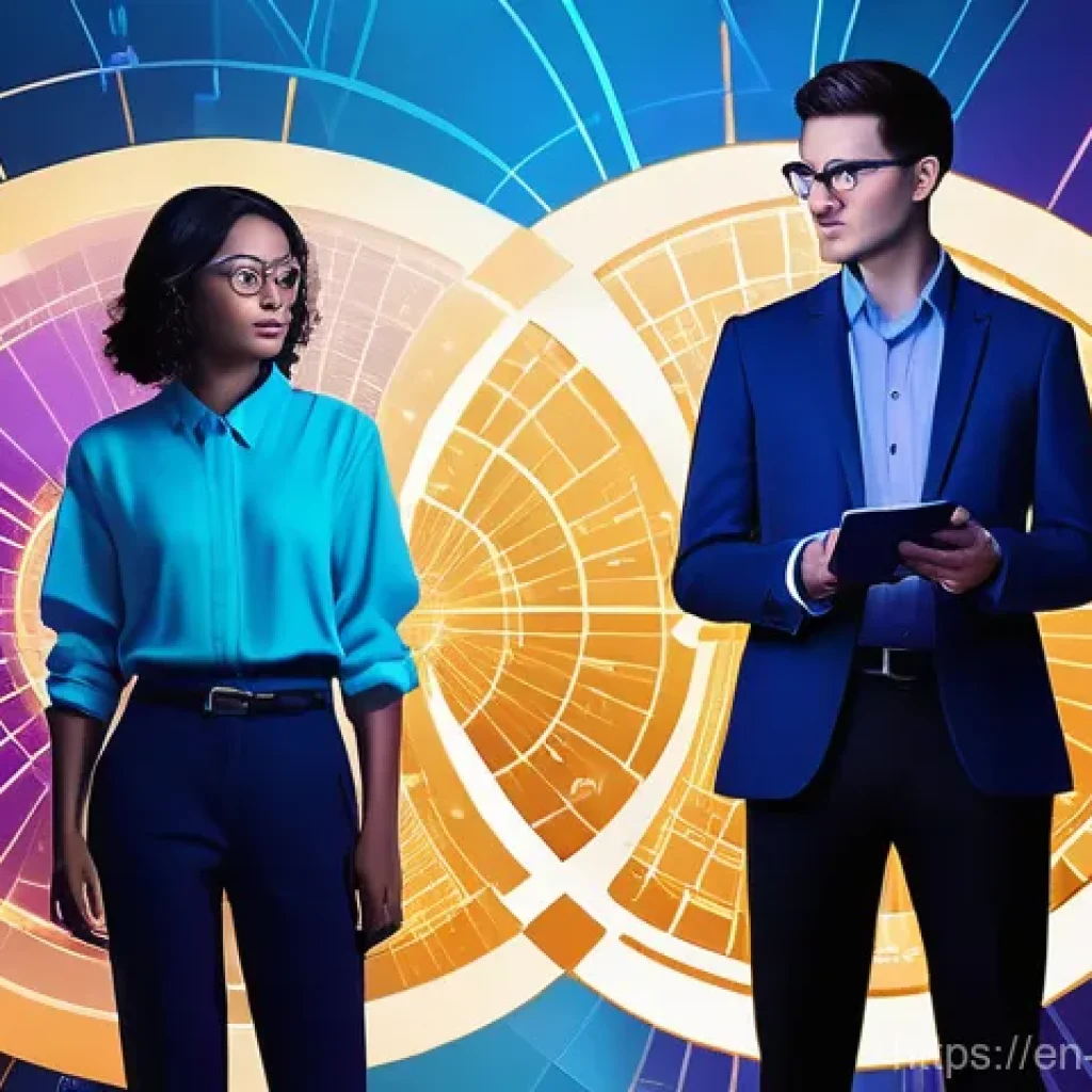 빅데이터 실무를 위한 통계학 기초 - **Prompt 1: Navigating the Data Deluge**
A vibrant, futuristic scene depicting a group of three ...