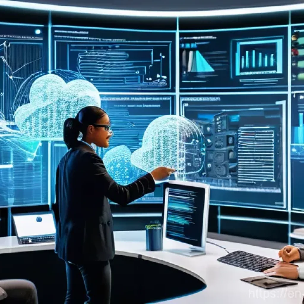 빅데이터 기술자와 데이터 처리 - **Prompt:** A group of diverse, professionally dressed data engineers (men and women) are collaborat...