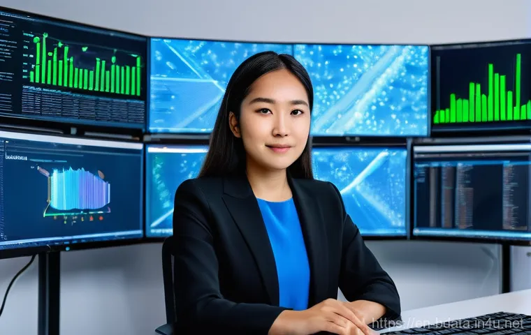 빅데이터 기술자와 데이터 처리 - **Prompt:** A group of diverse, professionally dressed data engineers (men and women) are collaborat...