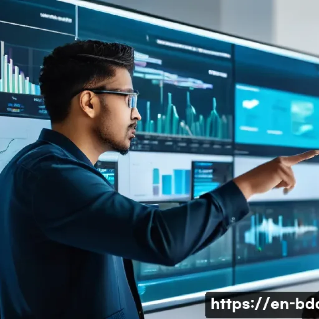 빅데이터 기술자의 새로운 업무 환경 적응 - **Prompt:** A diverse group of professional big data engineers (male and female, various ethnicities...