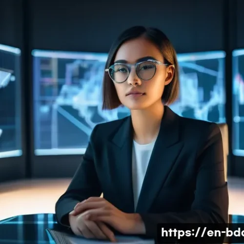 Home 33 빅데이터 기술자의 시간 관리 전략 - A highly focused female data engineer, in her late 20s, with a stylish bob haircut and modern eyegla...