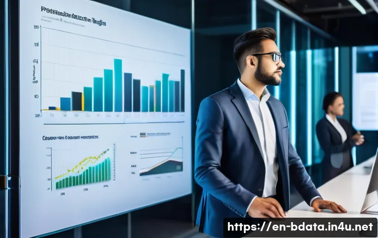 빅데이터 기술자의 프로젝트 보고 방법 - **Prompt:** A diverse group of business professionals and data engineers collaboratively working in ...